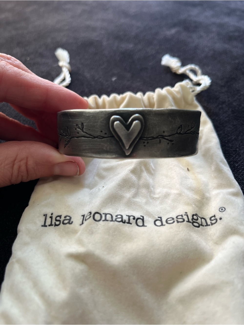 Lisa Leonard Let Love Grow Cuff Bracelet - Pewter